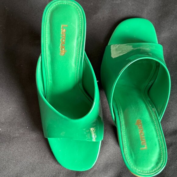 Larroudé Madonna Mule - Green Patent - W7 - Picture 2 of 7